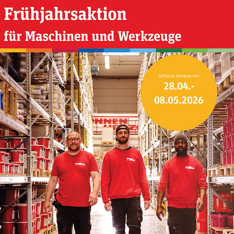 Frühjahrsaktion für Maschinen und Werkzeuge vom 28.04. – 08.05.2026 Frühjahrsaktion für Maschinen und Werkzeuge vom 28.04. – 08.05.2026
